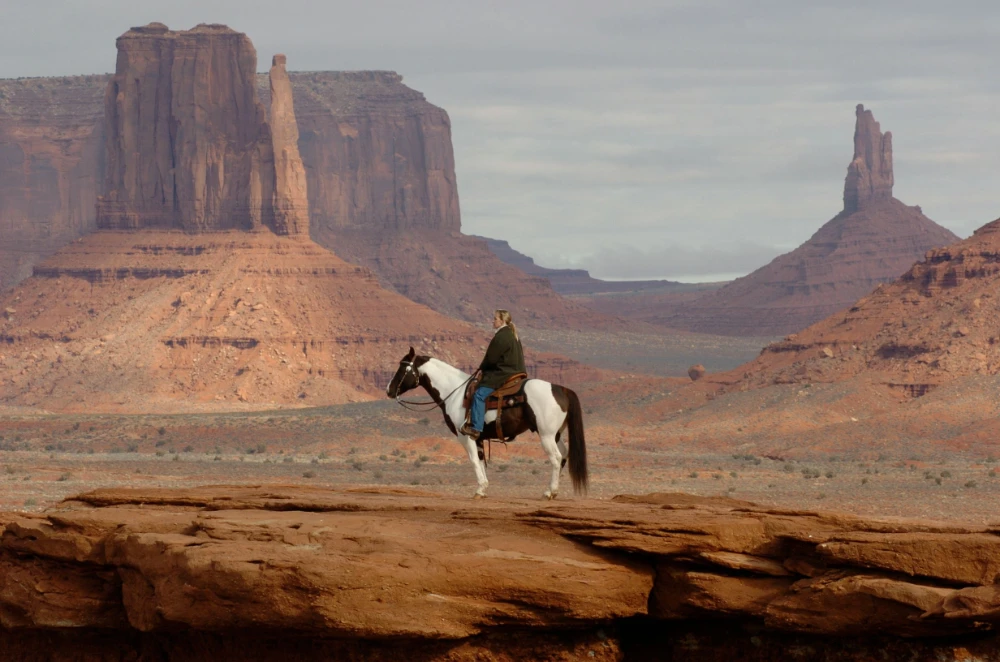 cowgirl at monument valley cowgirl at monument valley